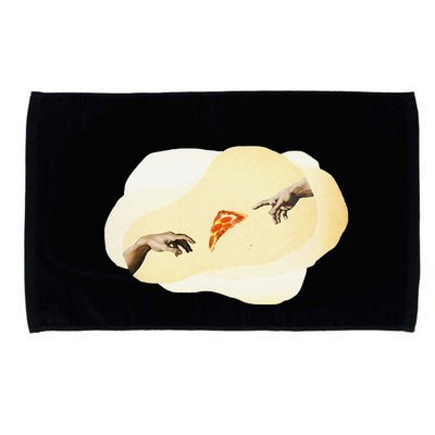 Pizza Lovers Creation Of Adam Party Renaissance Art Microfiber Hand Towel