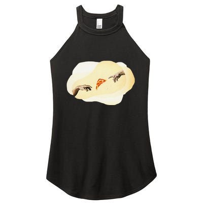 Pizza Lovers Creation Of Adam Party Renaissance Art Women's Perfect Tri Rocker Tank