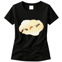 Pizza Lovers Creation Of Adam Party Renaissance Art Womens T-Shirt