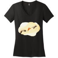 Pizza Lovers Creation Of Adam Party Renaissance Art Women's V-Neck T-Shirt