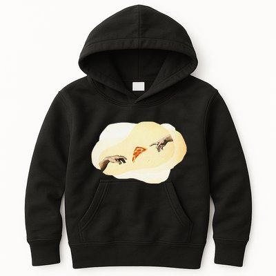 Pizza Lovers Creation Of Adam Party Renaissance Art Kids Hoodie