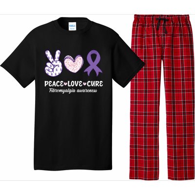 Peace Love Cure Fibromyalgia Awareness Month Warrior Fighter Gift Pajama Set