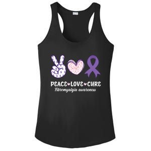 Peace Love Cure Fibromyalgia Awareness Month Warrior Fighter Gift Ladies PosiCharge Competitor Racerback Tank