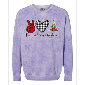 Peace Love Christmas Colorblast Crewneck Sweatshirt