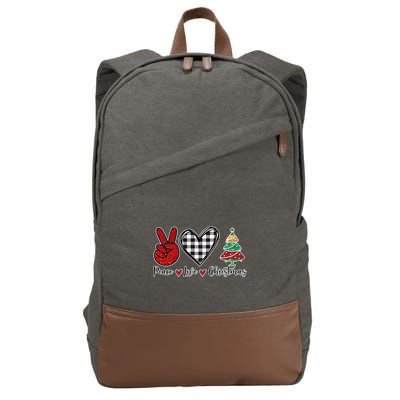 Peace Love Christmas Cotton Canvas Backpack
