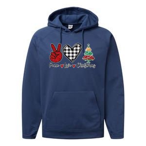 Peace Love Christmas Performance Fleece Hoodie