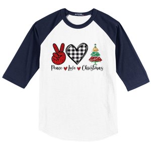 Peace Love Christmas Baseball Sleeve Shirt