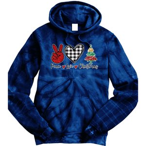 Peace Love Christmas Tie Dye Hoodie