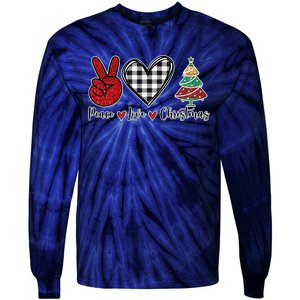 Peace Love Christmas Tie-Dye Long Sleeve Shirt