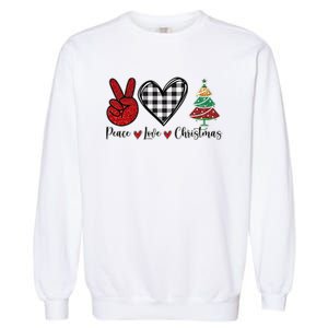 Peace Love Christmas Garment-Dyed Sweatshirt