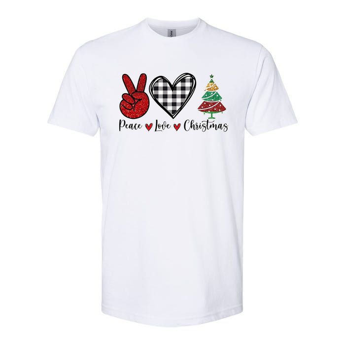 Peace Love Christmas Softstyle CVC T-Shirt