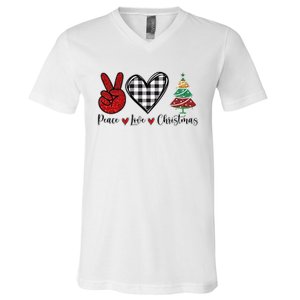 Peace Love Christmas V-Neck T-Shirt