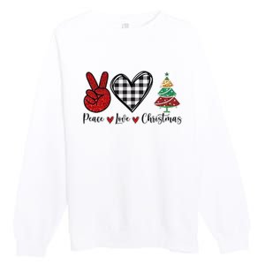 Peace Love Christmas Premium Crewneck Sweatshirt