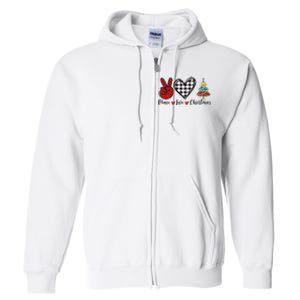 Peace Love Christmas Full Zip Hoodie