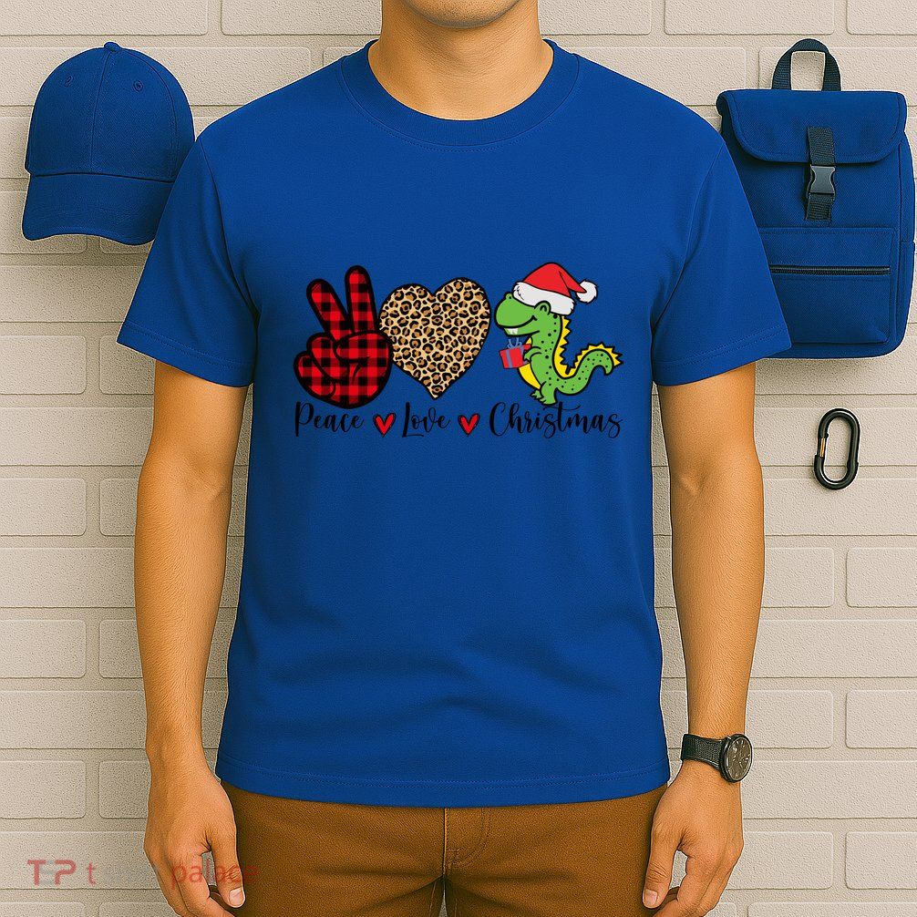 Peace Love Christmas Gift Funny Christmas Tree Rex Meaningful Gift T-Shirt