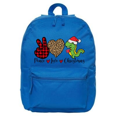 Peace Love Christmas Gift Funny Christmas Tree Rex Meaningful Gift 16 in Basic Backpack