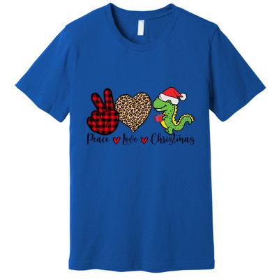 Peace Love Christmas Gift Funny Christmas Tree Rex Meaningful Gift Premium T-Shirt