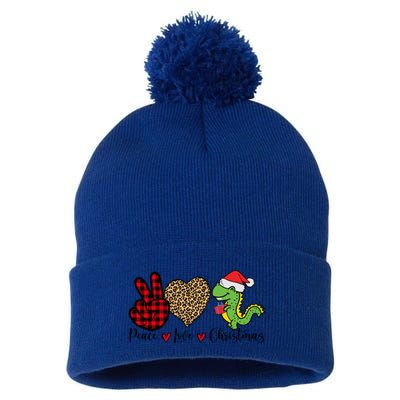 Peace Love Christmas Gift Funny Christmas Tree Rex Meaningful Gift Pom Pom 12in Knit Beanie