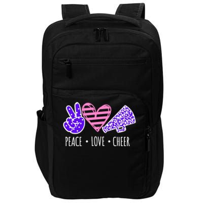 Peace Love Cheer Cheerleader Teen Girls Funny Cheerleading Gift Impact Tech Backpack