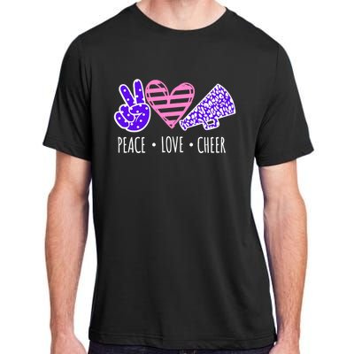 Peace Love Cheer Cheerleader Teen Girls Funny Cheerleading Gift Adult ChromaSoft Performance T-Shirt