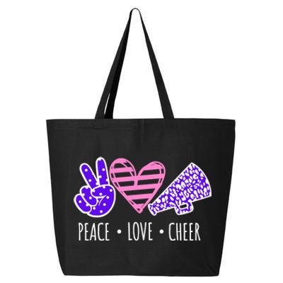 Peace Love Cheer Cheerleader Teen Girls Funny Cheerleading Gift 25L Jumbo Tote