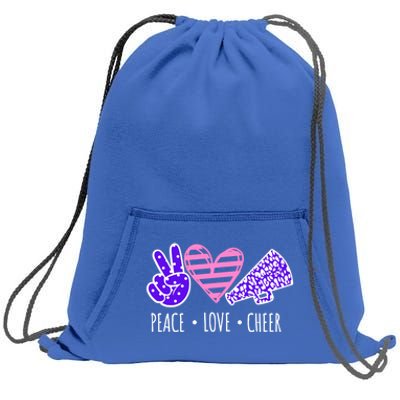 Peace Love Cheer Cheerleader Teen Girls Funny Cheerleading Gift Sweatshirt Cinch Pack Bag