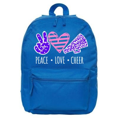 Peace Love Cheer Cheerleader Teen Girls Funny Cheerleading Gift 16 in Basic Backpack