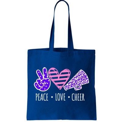 Peace Love Cheer Cheerleader Teen Girls Funny Cheerleading Gift Tote Bag