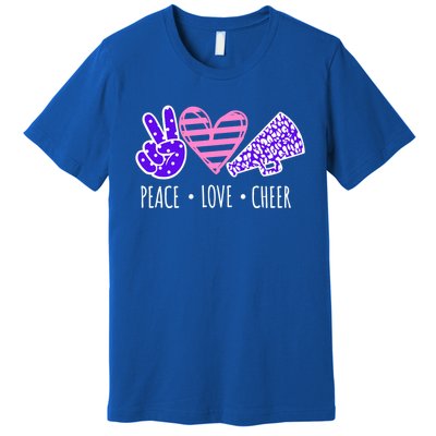 Peace Love Cheer Cheerleader Teen Girls Funny Cheerleading Gift Premium T-Shirt