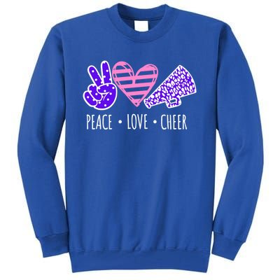 Peace Love Cheer Cheerleader Teen Girls Funny Cheerleading Gift Tall Sweatshirt