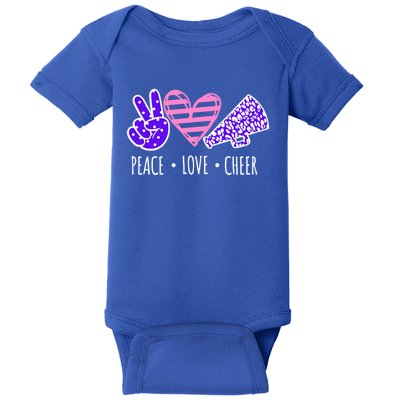 Peace Love Cheer Cheerleader Teen Girls Funny Cheerleading Gift Baby Bodysuit