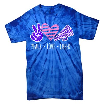 Peace Love Cheer Cheerleader Teen Girls Funny Cheerleading Gift Tie-Dye T-Shirt