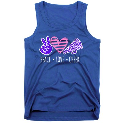 Peace Love Cheer Cheerleader Teen Girls Funny Cheerleading Gift Tank Top