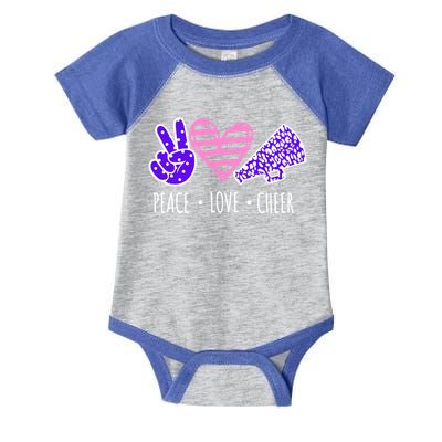 Peace Love Cheer Cheerleader Teen Girls Funny Cheerleading Gift Infant Baby Jersey Bodysuit