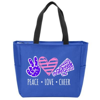 Peace Love Cheer Cheerleader Teen Girls Funny Cheerleading Gift Zip Tote Bag