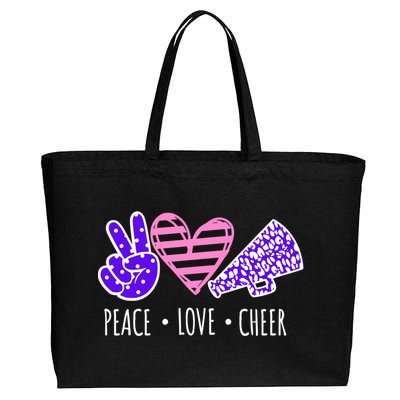 Peace Love Cheer Cheerleader Teen Girls Funny Cheerleading Gift Cotton Canvas Jumbo Tote