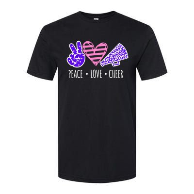 Peace Love Cheer Cheerleader Teen Girls Funny Cheerleading Gift Softstyle CVC T-Shirt