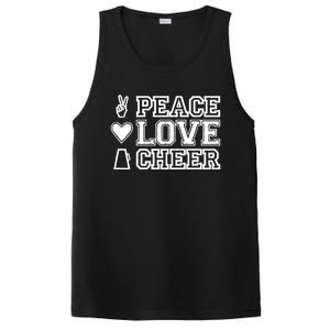 Peace Love Cheer Cheerleader Teen Girls Funny Cheerleading Cute Gift PosiCharge Competitor Tank