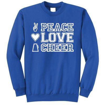 Peace Love Cheer Cheerleader Teen Girls Funny Cheerleading Cute Gift Tall Sweatshirt