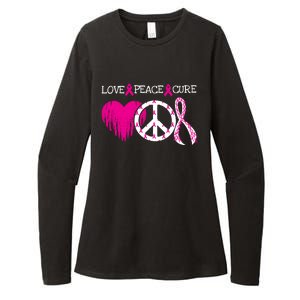 Peace Love Cure Breast Cancer Awareness Metastatic Funny Gift Great Gift Womens CVC Long Sleeve Shirt