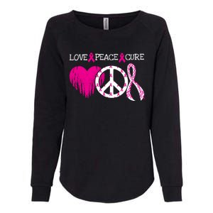 Peace Love Cure Breast Cancer Awareness Metastatic Funny Gift Great Gift Womens California Wash Sweatshirt