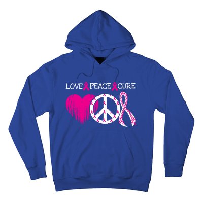 Peace Love Cure Breast Cancer Awareness Metastatic Funny Gift Great Gift Hoodie