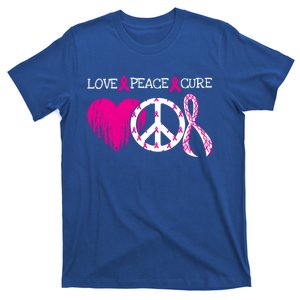 Peace Love Cure Breast Cancer Awareness Metastatic Funny Gift Great Gift T-Shirt