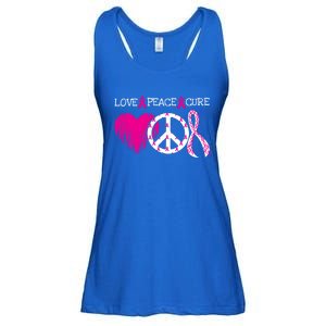 Peace Love Cure Breast Cancer Awareness Metastatic Funny Gift Great Gift Ladies Essential Flowy Tank