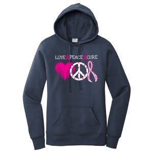 Peace Love Cure Breast Cancer Awareness Metastatic Funny Gift Great Gift Women's Pullover Hoodie