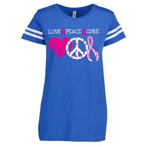 Peace Love Cure Breast Cancer Awareness Metastatic Funny Gift Great Gift Enza Ladies Jersey Football T-Shirt