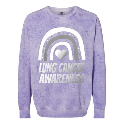 Proud Lung Cancer Rainbow Warrior Survivor Colorblast Crewneck Sweatshirt