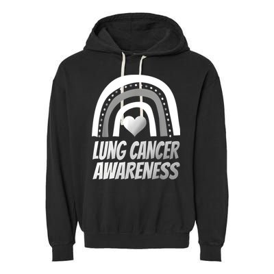 Proud Lung Cancer Rainbow Warrior Survivor Garment-Dyed Fleece Hoodie