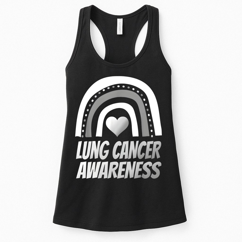 Proud Lung Cancer Rainbow Warrior Survivor Womens Tank Top