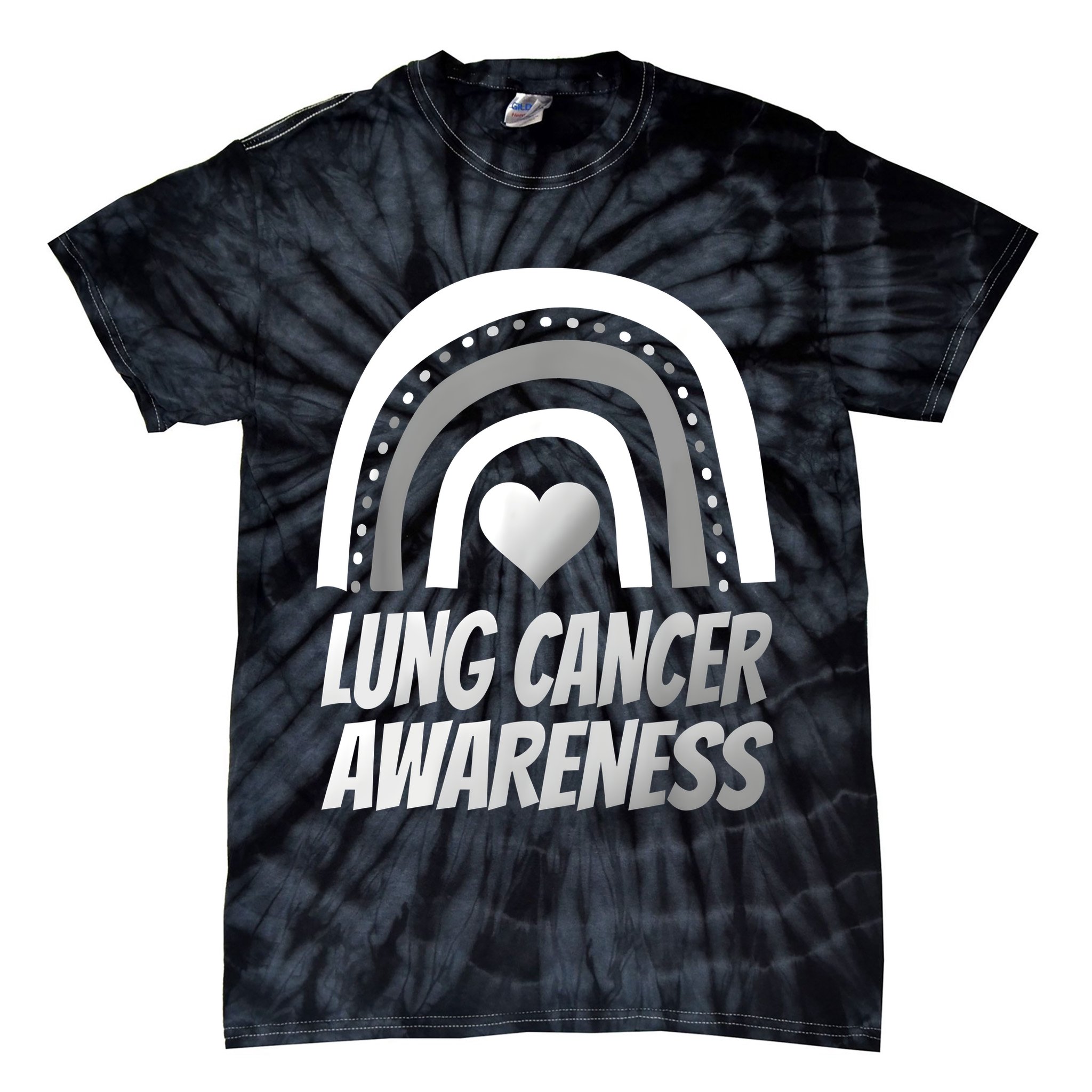 Proud Lung Cancer Rainbow Warrior Survivor Tie-Dye T-Shirt